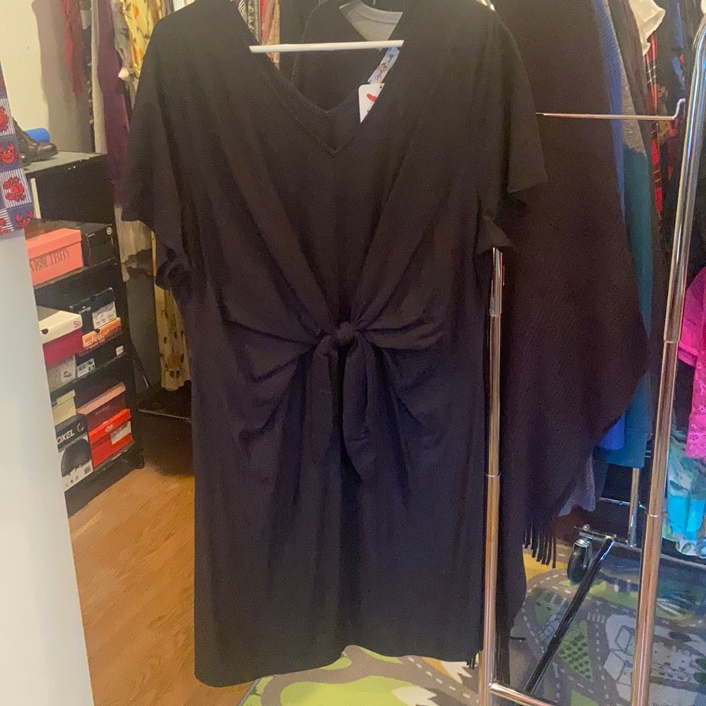 Black knotted front dress.